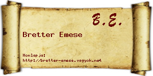 Bretter Emese névjegykártya